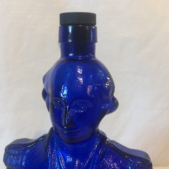 George Washington cobalt decanter cork top VTG Philadelphia PA Jacquin Co. - Picture 2 of 9